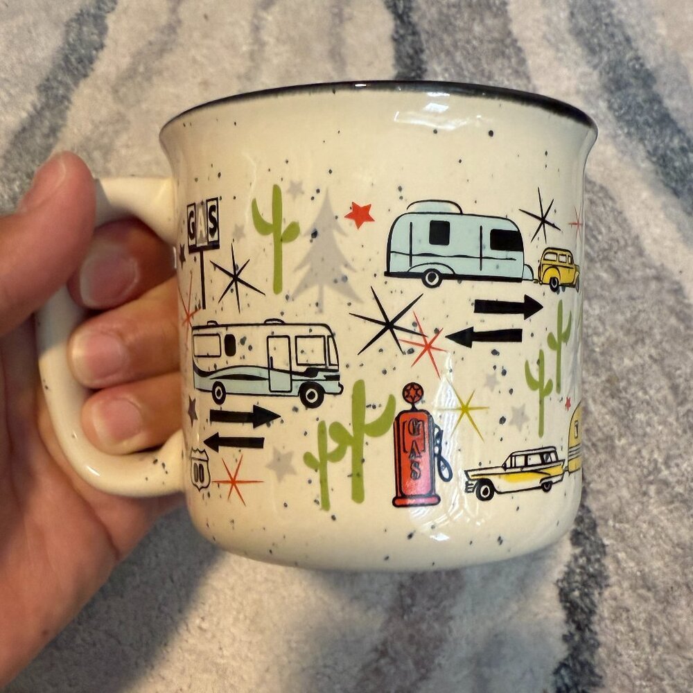 Camp Casual The Mug “Wanderlust White” Retro Style RV Camper 15 Oz Coffee Mug